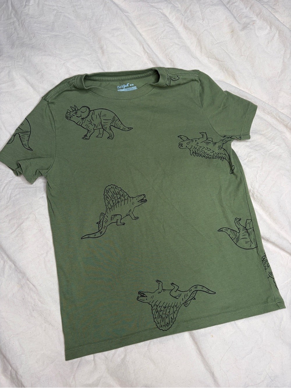Cat & Jack Olive Green Dinosaur Short Sleeve Tee